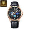 Men's Multifunction Quartz Watch Stainless Steel Strap Alloy Case Round Dial Leisure Style