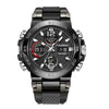 Men's Multifunction Waterproof Sports Watch With Zinc Alloy Case Silicone Strap And Mineral Strengthened Glass Mirror Geometric Style Round Dial