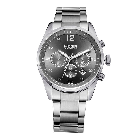 Men's Multifunctional Alloy Watch Luminous Waterproof Quartz Round Dial