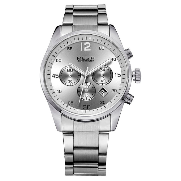 Men's Multifunctional Alloy Watch Luminous Waterproof Quartz Round Dial