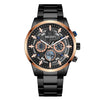 Men's Multifunctional Chronograph Sports Business Luminous Watch Alloy Case Steel Strap Round Dial