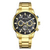 Men's Multifunctional Chronograph Sports Business Luminous Watch Alloy Case Steel Strap Round Dial