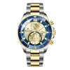 Men's Multifunctional Creative Business Watch With Round Dial Stainless Steel Band Metal Case