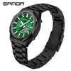 Men's Multifunctional Electronic Wristwatch Octagonal Alloy Waterproof Dual Display With Mineral Tempered Glass Mirror And Steel Strip Strap
