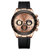 Men's Multifunctional Leisure Waterproof Quartz Watch Alloy Case Stainless Steel Strap Round Dial