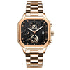 Men's Multifunctional Luminous Waterproof Sport Watch With Alloy Case Stainless Steel Strap And Square Dial