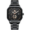 Men's Multifunctional Luminous Waterproof Sport Watch With Alloy Case Stainless Steel Strap And Square Dial