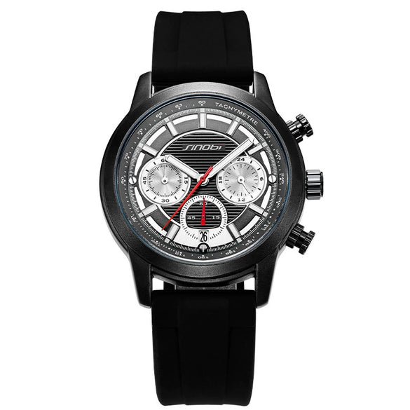 Men's Multifunctional Sports Watch Alloy Case Stainless Steel Clasp Silicone Strap Quartz Movement Round Dial