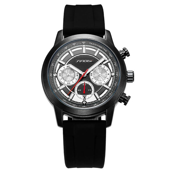 Men's Multifunctional Sports Watch Alloy Case Stainless Steel Clasp Silicone Strap Quartz Movement Round Dial