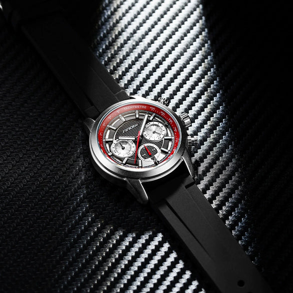 Men's Multifunctional Sports Watch Alloy Case Stainless Steel Clasp Silicone Strap Quartz Movement Round Dial
