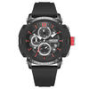 Men's Multifunctional Waterproof Luminous Alloy Case And Silicone Strap Sports Quartz Watch With Round Dial