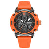 Men's Multifunctional Waterproof Luminous Alloy Case And Silicone Strap Sports Quartz Watch With Round Dial