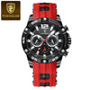 Men's Multifunctional Waterproof Silicone Quartz Watch With Alloy Case Mineral Strengthened Mirror And Round Dial