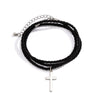 Men's Multilayer Woven Cord Cross Geometric Bracelet Jewelry