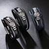 Men's Multilayer Woven Leather And Pu Leather Bracelet With Geometric Pattern Metal Electroplated Design