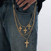 Men's Multilayered Gold Crossbody Body Chains Fashion Accessory