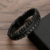 Men's Natural Stone And Alloy Handwoven Bracelet Jewelry With Electroplating Treatment