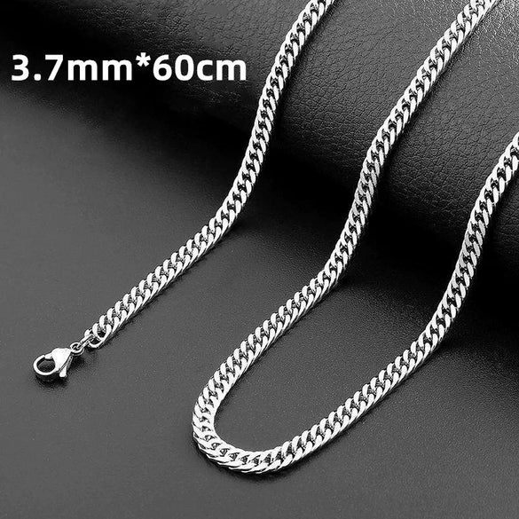 Men's Necklace Stainless Steel Chain Box Chain Titanium Steel Jewelry Pendant Sweater Chain Accessories Keel Personality Chain