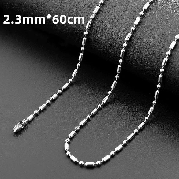 Men's Necklace Stainless Steel Chain Box Chain Titanium Steel Jewelry Pendant Sweater Chain Accessories Keel Personality Chain