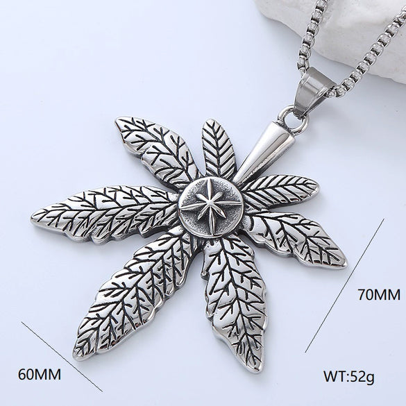 Men's Necklace Titanium Steel Geometric Lion Head Retro Punk Style Polished