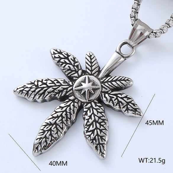 Men's Necklace Titanium Steel Geometric Lion Head Retro Punk Style Polished