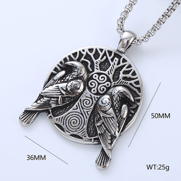 Men's Necklace Titanium Steel Geometric Lion Head Retro Punk Style Polished