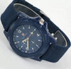Men's Nylon Woven Strap Quartz Watch Round Alloy Case Stainless Steel Buckle Pointer Display Luminous Sports Leisure Watch