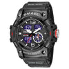 Men's Outdoor Sports Multifunctional Waterproof Watch With Pu Strap And Resin Case Round Dial