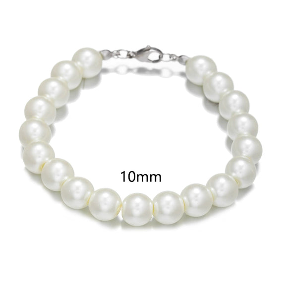 Men's Pearl O Chain Necklace With Geometric Style Handmade Alloy Pendant