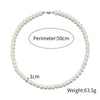 Men's Pearl O Chain Necklace With Geometric Style Handmade Alloy Pendant