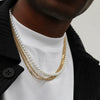 Men's Pearl O Chain Necklace With Geometric Style Handmade Alloy Pendant