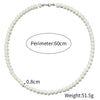 Men's Pearl O Chain Necklace With Geometric Style Handmade Alloy Pendant