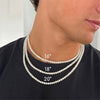 Men's Pearl O Chain Necklace With Geometric Style Handmade Alloy Pendant