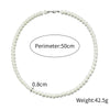 Men's Pearl O Chain Necklace With Geometric Style Handmade Alloy Pendant