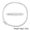 Men's Pearl O Chain Necklace With Geometric Style Handmade Alloy Pendant