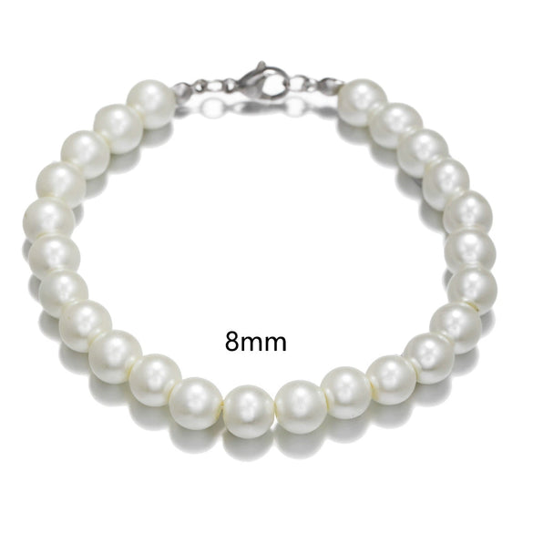 Men's Pearl O Chain Necklace With Geometric Style Handmade Alloy Pendant