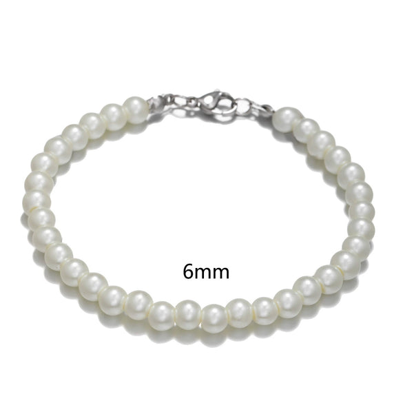 Men's Pearl O Chain Necklace With Geometric Style Handmade Alloy Pendant