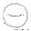Men's Pearl O Chain Necklace With Geometric Style Handmade Alloy Pendant