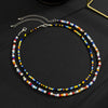 Men's Plastic Resin Geometric Beaded Necklace Set