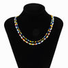 Men's Plastic Resin Geometric Beaded Necklace Set