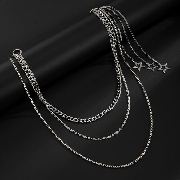 Men's Punk Metal Hiphop Waist Chain With Tassel And Fivepointed Star Accessories