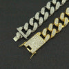 Men's Punk Style Alloy Cuban Chain Necklace With Geometric Diamond Pendant