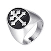Men's Punk Style Cross Stainless Steel Jewelry Ring With Smear Spot And Polishing Treatment