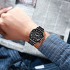 Men's Quartz Belt Watch Casual Business Style Alloy Strap Stainless Steel Buckle Round Dial