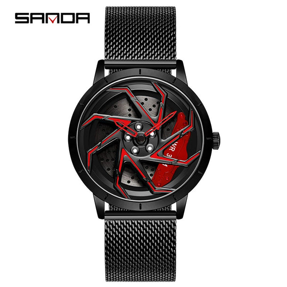 Men's Quartz Watch Alloy Case Mineral Strengthened Glass Mirror Steel Belt Round Dial Business Style