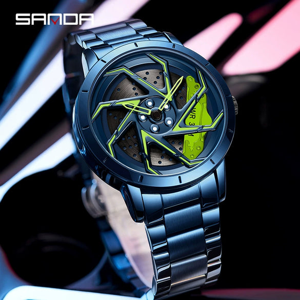 Men's Quartz Watch Alloy Case Mineral Strengthened Glass Mirror Steel Belt Round Dial Business Style