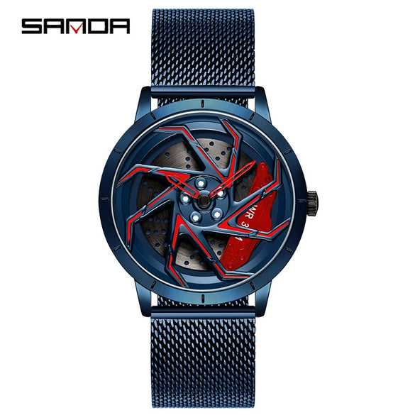 Men's Quartz Watch Alloy Case Mineral Strengthened Glass Mirror Steel Belt Round Dial Business Style