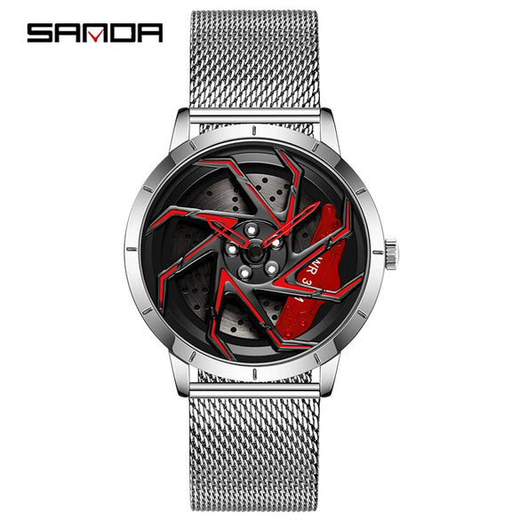 Men's Quartz Watch Alloy Case Mineral Strengthened Glass Mirror Steel Belt Round Dial Business Style