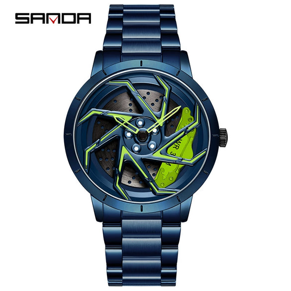 Men's Quartz Watch Alloy Case Mineral Strengthened Glass Mirror Steel Belt Round Dial Business Style
