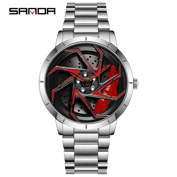Men's Quartz Watch Alloy Case Mineral Strengthened Glass Mirror Steel Belt Round Dial Business Style